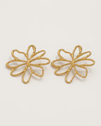 Hollow flower earrings in gold plated stainless steel