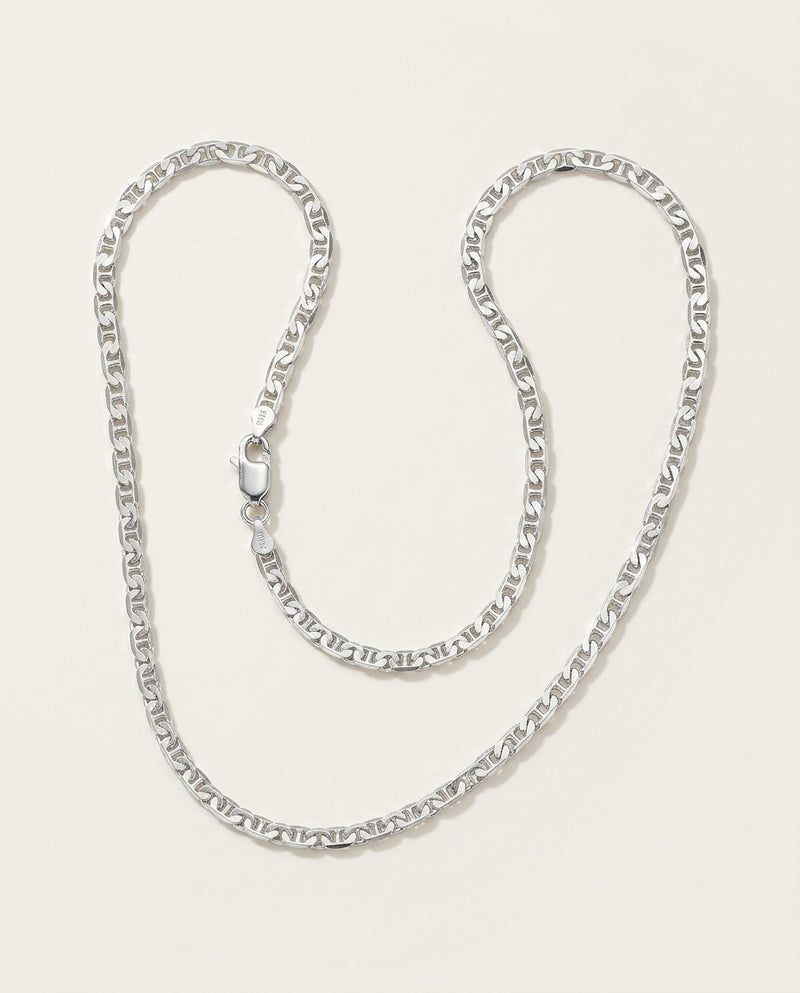 Mariner chain in 925 sterling silver with flat anchor links