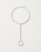 Tobillera con anillo de pie en cadena rolo de acero inoxidable, foto de producto
