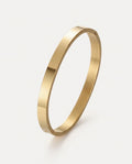 Personalized bangle in gold-tone stainless steel, 5 mm wide