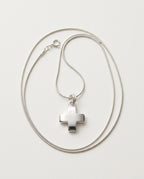 Cross necklace in polished 925 sterling silver