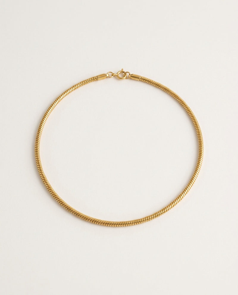 Snake chain necklace in 1.5 mm gold-tone stainless steel