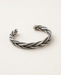 Men's cuff bracelet in twisted 925 sterling silver, open cuff