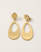 Comfortable clip on earrings with open teardrop, packshot