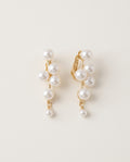 Pearl clip on earrings in six styles on a light background