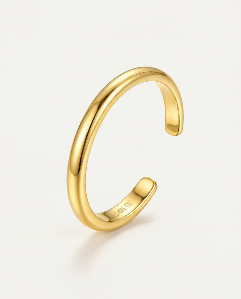 Anello piede regolabile color oro con fascetta aperta, foto prodotto
