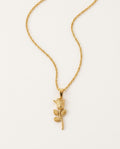 Flower necklace with gold rose pendant, packshot