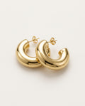 Chunky hoop earrings in gold with thick round tube
