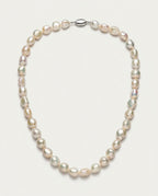 Collier perle baroque en perles d'eau douce blanches, vue produit