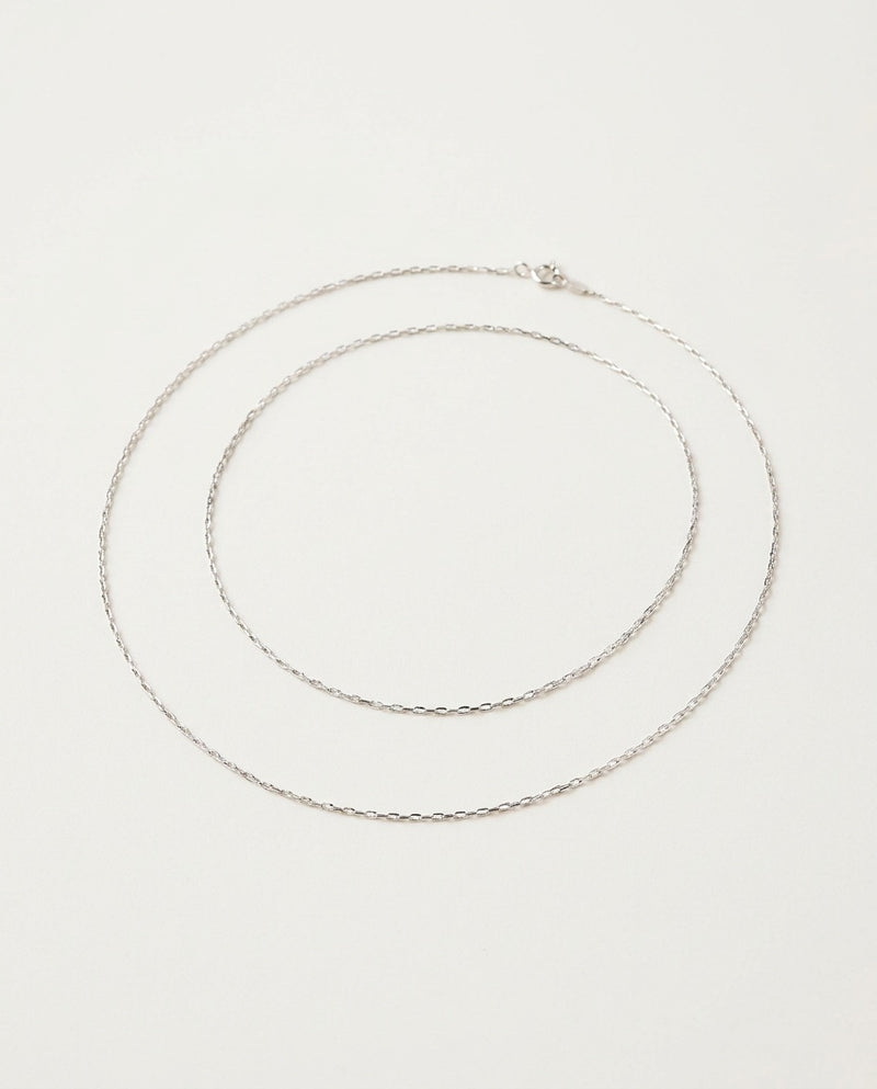 Silver chain necklace in stainless steel, 1.0 mm