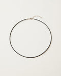 Black choker in thin waxed cord with stainless steel clasp