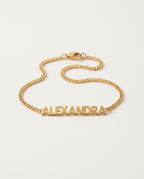 Name bracelet with personalized capital letters, packshot