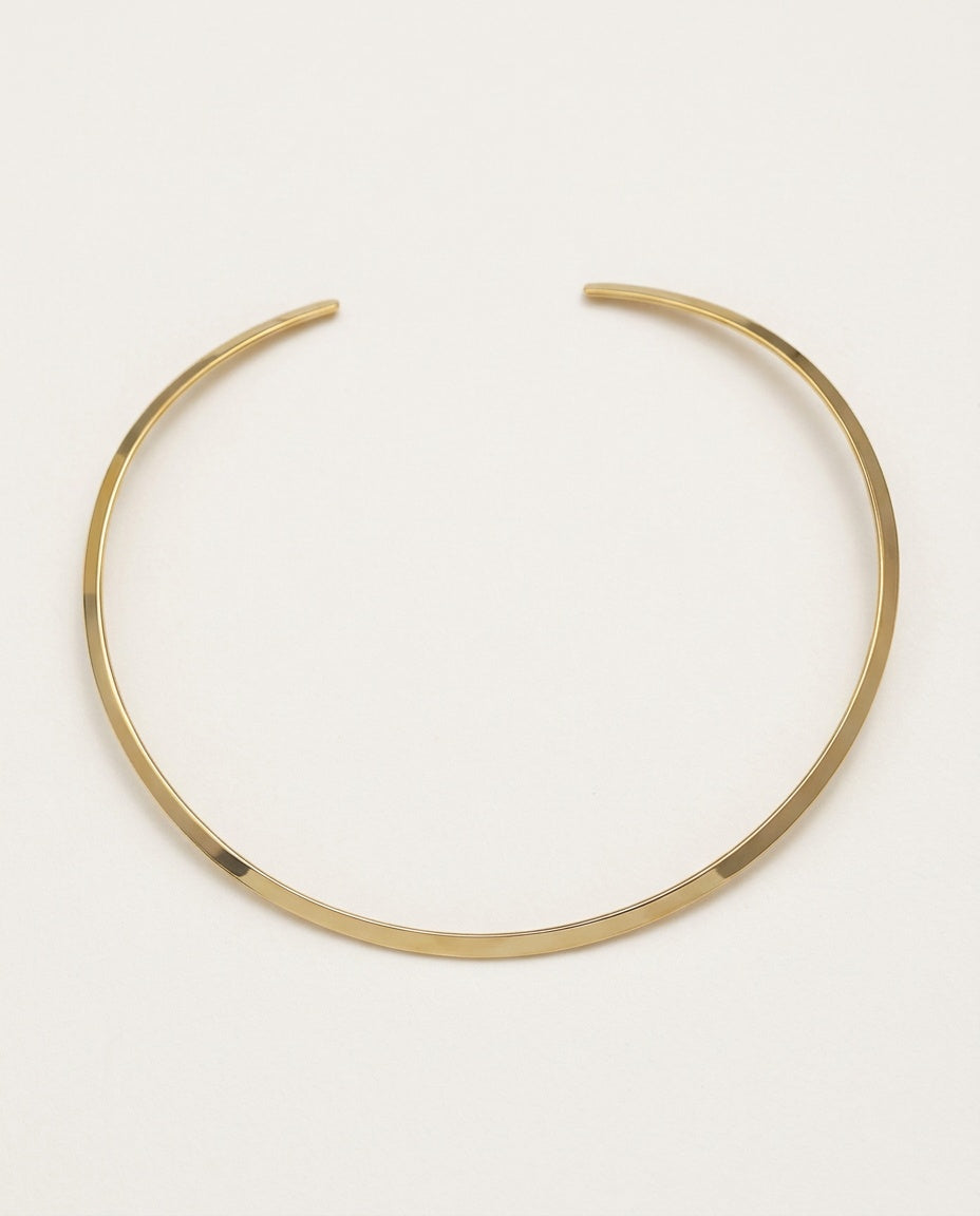 Collier ras de cou anneau rigide en acier poli, vue produit