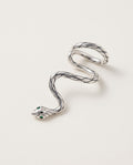 Snake ear cuff in sterling silver with zircon head