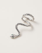 Snake ear cuff in sterling silver with zircon head