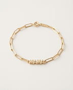 Bracelet maman doré avec inscription MAMA sur chaîne trombone