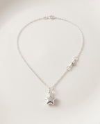 Collier étoile en argent avec pendentif bombé à cinq branches