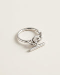 Chain ring in sterling silver with a small bar detail