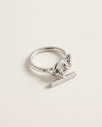 Chain ring in sterling silver with a small bar detail