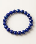 Lapis lazuli bracelet with round deep blue natural stone beads