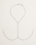 Body chain plateada con bolitas y diseño en Y, foto de producto